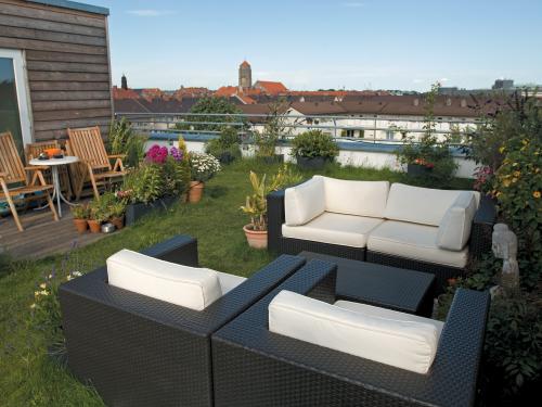 Dachgarten über den Dächern von München
