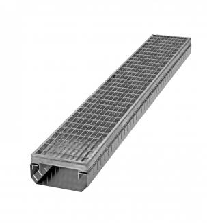 Fassaden- und Terrassenrinne FTR 75/100 mit feuerverzinktem Gitterrost Fassaden- und Terrassenrinne FTR 75/100 mit feuerverzinktem Gitterrost